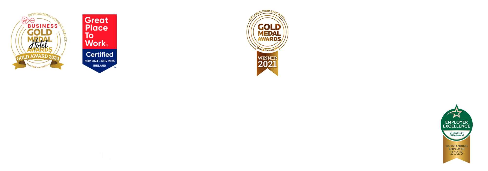 Logos for Ireland's Ancient East, Trip Advisor, Irish Hotel Federation, Pure Cork